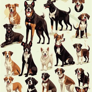High quality vector pictures with dogs for your design