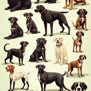 High quality vector pictures with dogs for your design