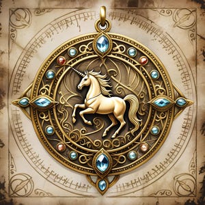 Unicorn Amulet of Good Luck, Happiness and Prosperity