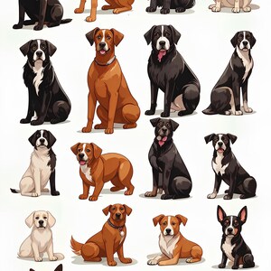 High quality vector pictures with dogs for your design in PNG format