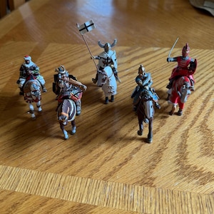 vintage metal miniature soldiers on horse