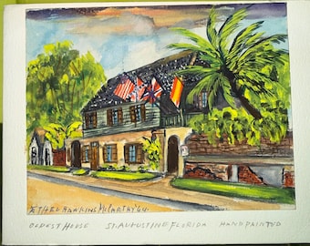 La casa más antigua, pintura de Ethel Hawkins McCarthy