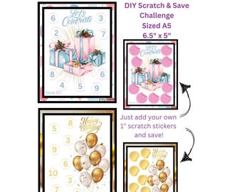 A5 Pair of DIY Celebration Scratch and Save Challenges