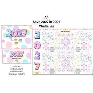 Save 2027 in 2027 A4 Saving challenge / Tracker