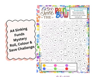 A4 Sinking Funds Roll, Colour & Save Challenge / Budgeting