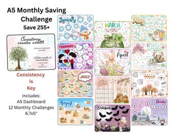 A5 Monthly Saving Challenge Set / Budgeting