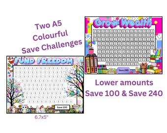 Pair of A5 Lower Amount Saving Challenges / Budgeting