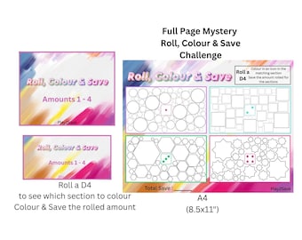 Full Page (A4) Roll, Colour and Save Challenge / Lower Amounts