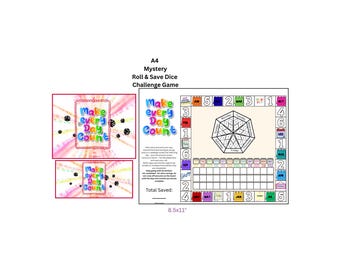 Full Page Mystery Dice Savings Game / Budgeting