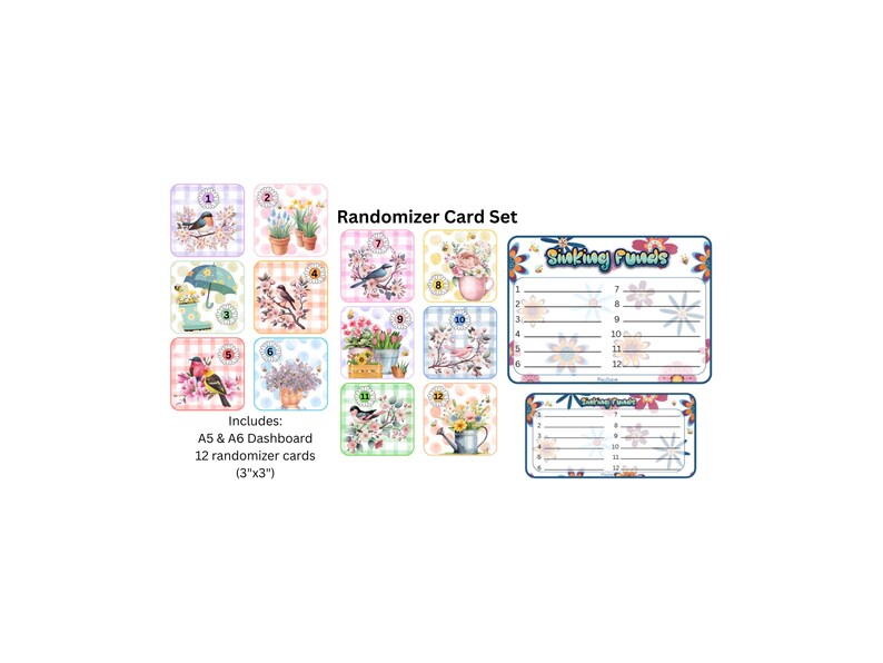 Set of 12 Randomizer Cards and Dashboards / Budgeting / PDF - Etsy