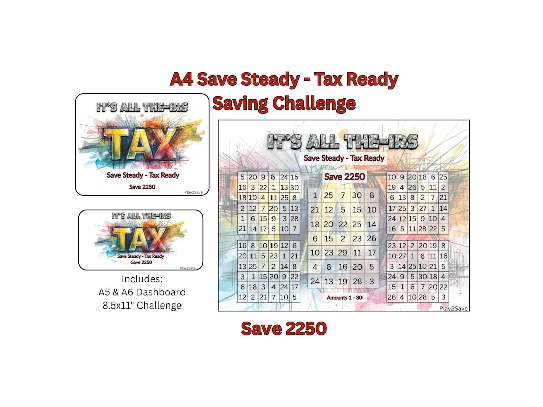 Full Page (A4) Save 2250 Challenge / Tax Savings - Etsy