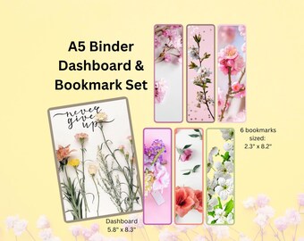 Ensemble tableau de bord et marque-page pour classeur A5