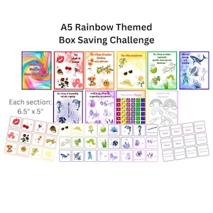 May include: A set of printable A5-sized activity sheets with a rainbow theme. Each sheet features a different activity, such as a colouring page, a maze, or a word search. The sheets are designed to help children learn about the colours of the rainbow and to develop their fine motor skills. Each sheet measures 6.5 inches by 5 inches.