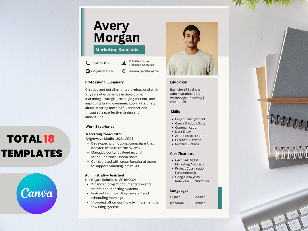 18 Modern Resume Templates Bundle | Matching Cover Letter + References ...
