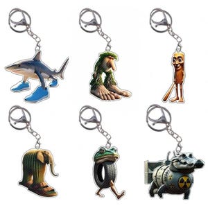 Funny Italian Brainrot Keychains – Tralala, Sahur, Patapim, Larilà, Saturnita, Bananini Acrylic Meme Gifts + Bundle Available