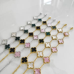 Bracelet Trèfle En Acier Inoxydable - Saphir Argenté - Bijou Femme Karma - Neuf Avec étiquettes