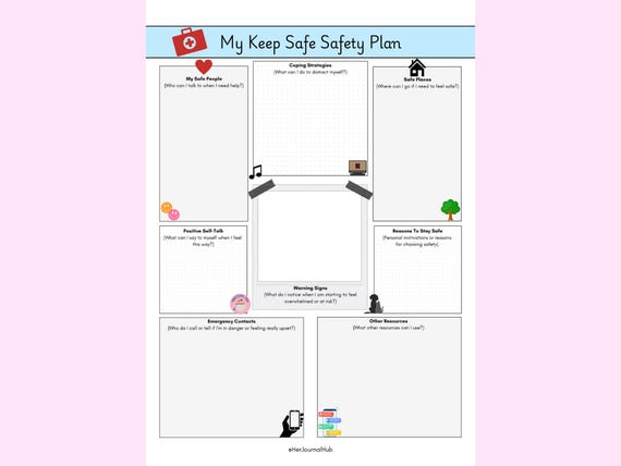 DIGITAL DOWNLOAD | PDF | Printable Keep Safe Safety Plan For Children and Young People