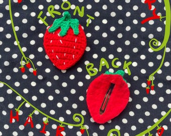 Clip fraise au crochet : accessoire antidérapant pour cheveux de bébé