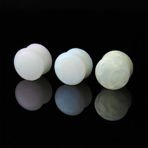 Pair of Silicone Ear Gauges / Ear Plugs - Opalescent Wedding Series