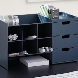 3-Drawer Desktop Organizer with Pencil Holder | Compact Desk Storage Organizer