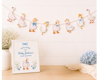 Watercolor Mama Goose Garland, Baby Shower, Birthday Party Decor