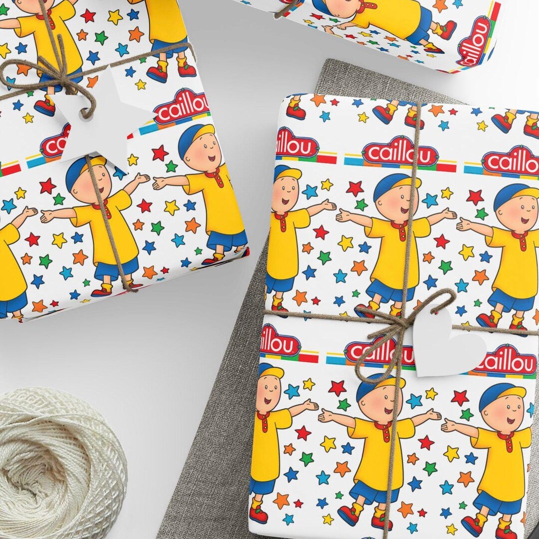 Caillou Nostalgic TV Show Wrapping Paper, Birthday Gift Wrap, Kids ...