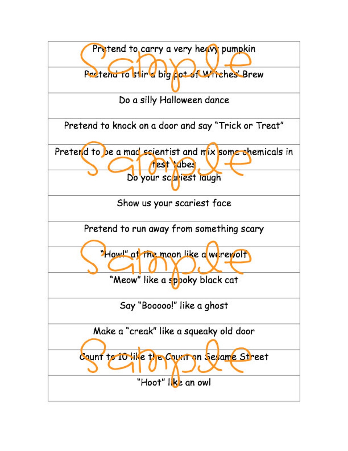Printable PDF Halloween Charades Party Game Idea - Etsy