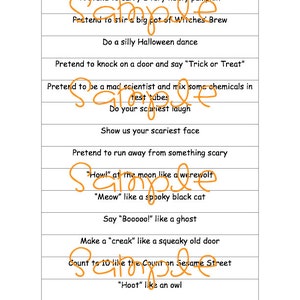 Printable PDF Halloween Charades Party Game Idea image 3