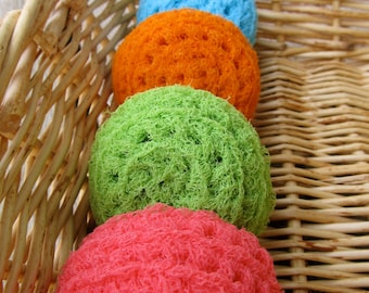 Set of 4- Bright Nylon Net Scrubbies