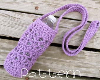 PATTERN- PDF- Lacy Water Bottle Carrier- Crochet