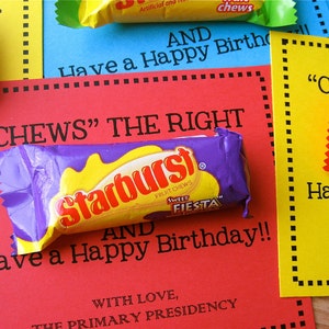 Printable- PDF- Chews the Right- LDS Primary Birthday Gift Idea - Etsy