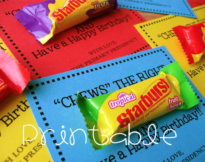 Printable PDF Chews the Right LDS Primary Birthday Gift Idea - Etsy