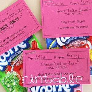Printable- PDF- Love Potions tag- Valentine Idea