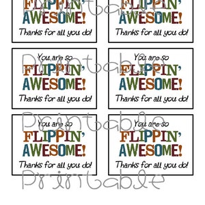 Printable PDF Flippin' Awesome tag Appreciation Idea image 4