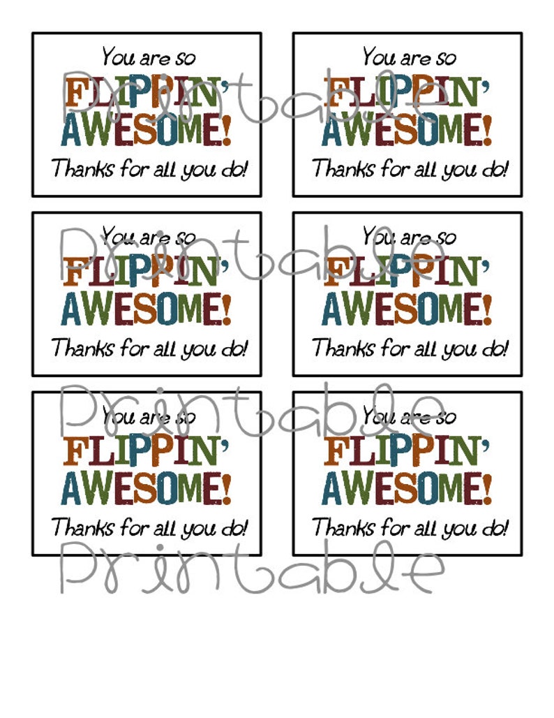 Printable PDF Flippin' Awesome tag Appreciation Idea image 4