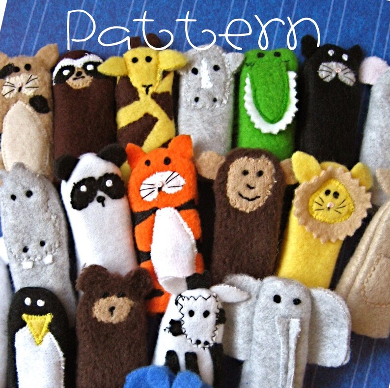 PATTERN PDF Zoo Pals Furry Fingers Finger Puppets Etsy