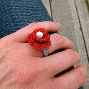 PATTERN PDF Lovely Rosette Ring Crochet image 3