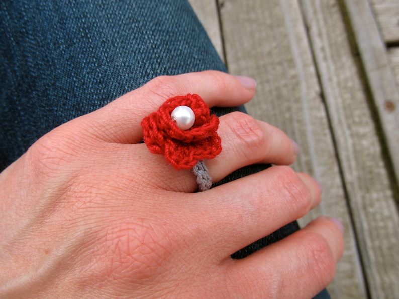 PATTERN PDF Lovely Rosette Ring Crochet image 3