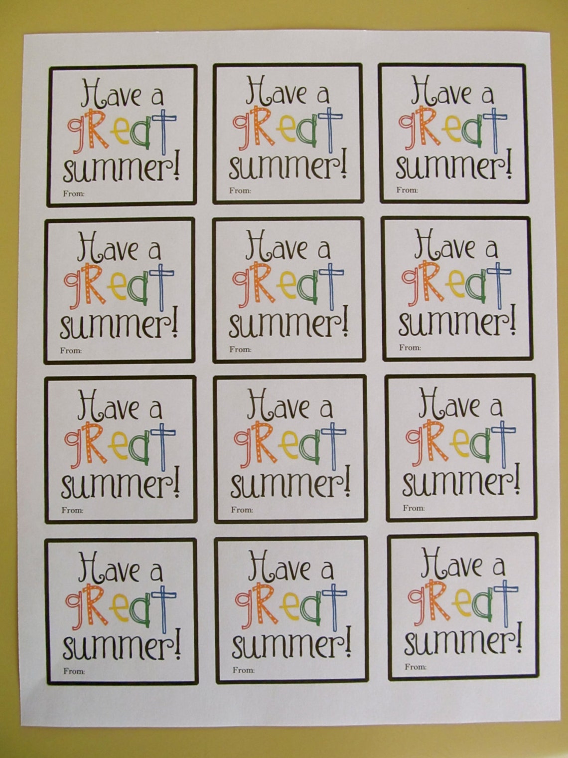 Printable PDF Have a Great Summer Gift Tag End of School Etsy