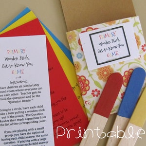 Printable- PDF- LDS Primary Wooden Stick Game- Get-to-Know-You Activity Idea