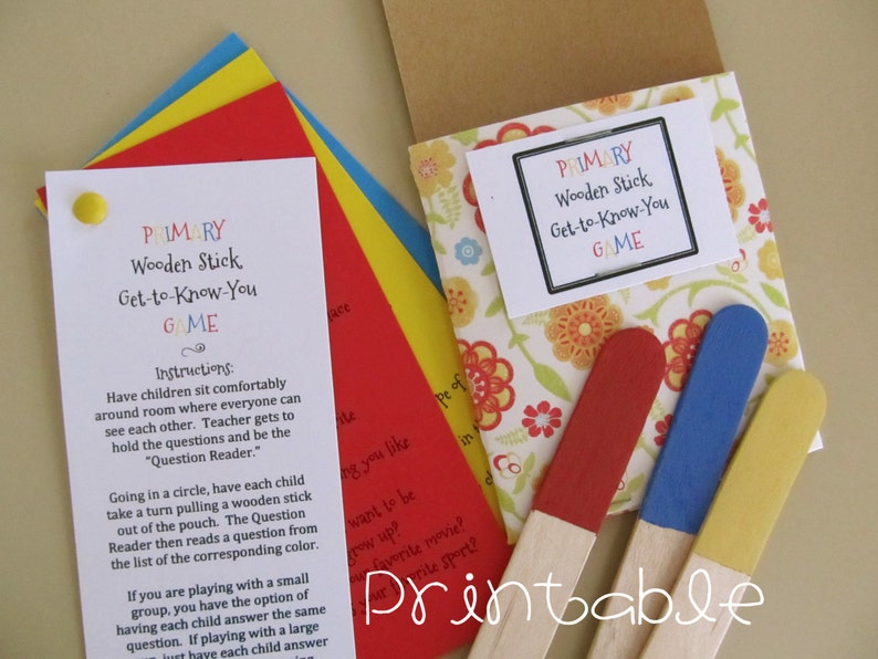 Printable PDF LDS Primary Wooden Stick Game GettoKnowYou Etsy
