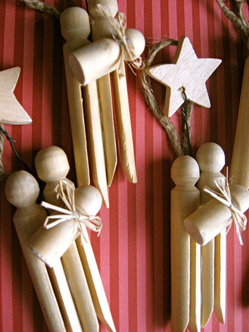 Set of 3 Clothespin Nativity Ornaments Etsy
