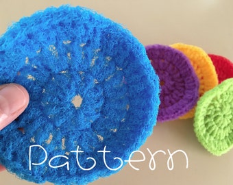 PATTERN- PDF- Double Crochet Dish Scrubber- Crochet pattern perfect for beginners