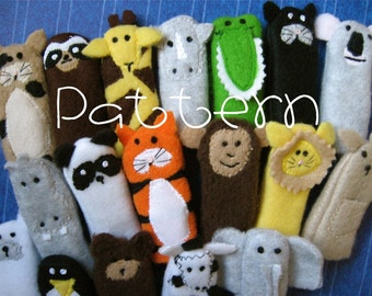 PATTERN- PDF- Zoo Pals- Furry Fingers Finger Puppets