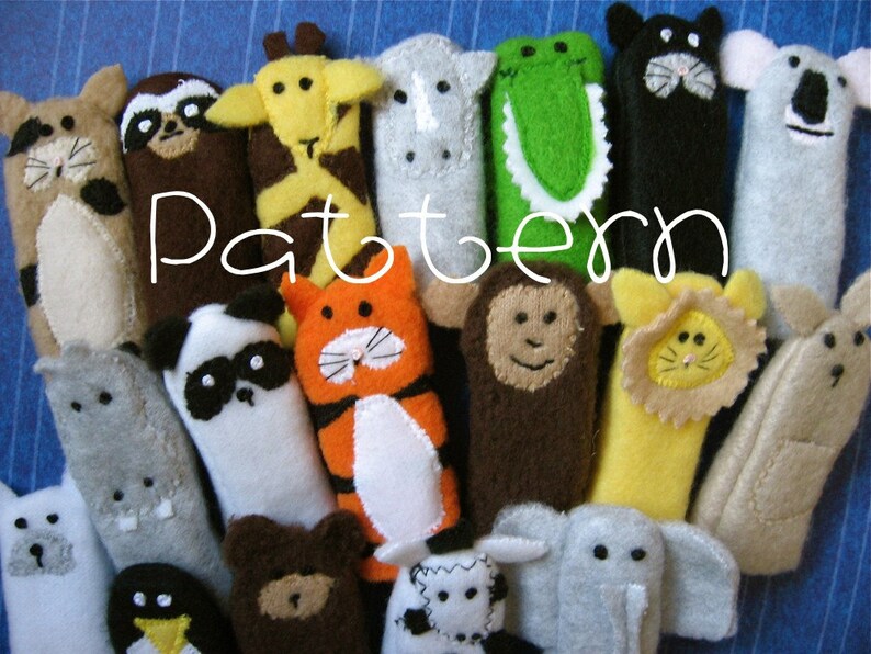 PATTERN PDF Zoo Pals Furry Fingers Finger Puppets Etsy