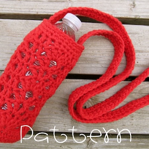 PATTERN- PDF- Lacy Water Bottle Carrier- Crochet