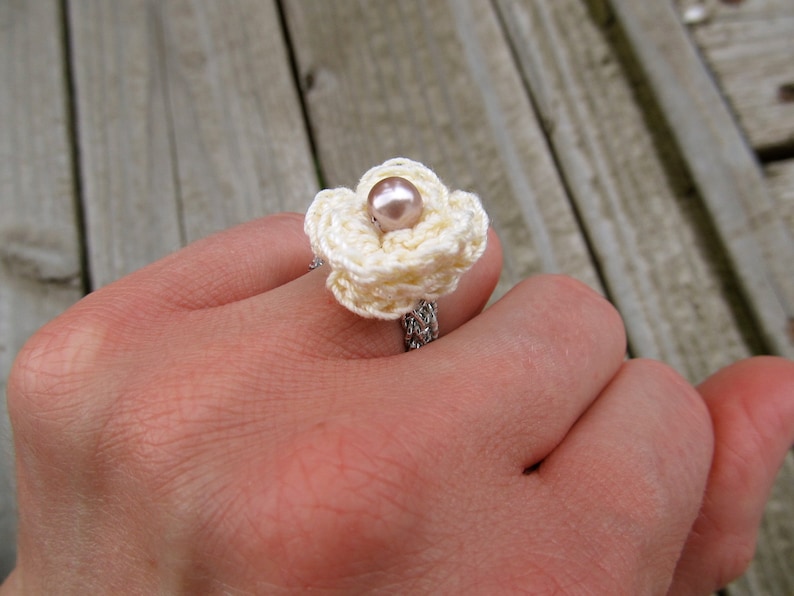 PATTERN PDF Lovely Rosette Ring Crochet image 4