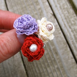 PATTERN PDF Lovely Rosette Ring Crochet image 5