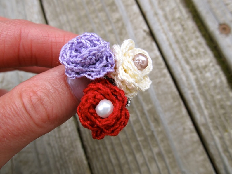 Download PATTERN PDF Lovely Rosette Ring Crochet | Etsy