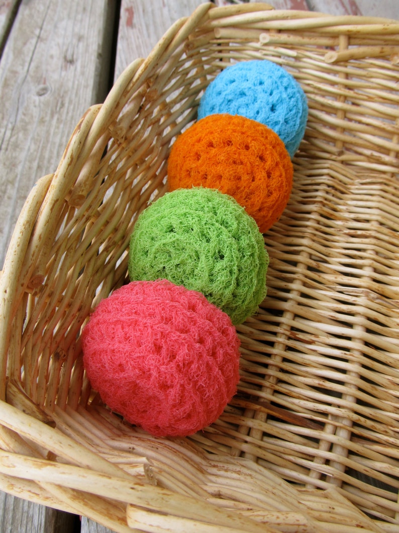 Set of 4 Bright Nylon Net Scrubbies image 5